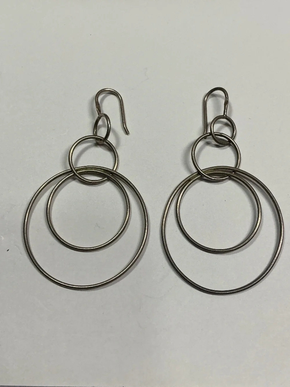 Silpada Sterling Silver Interlocking Circles Dangle Earrings. 2 and 3/8 inches